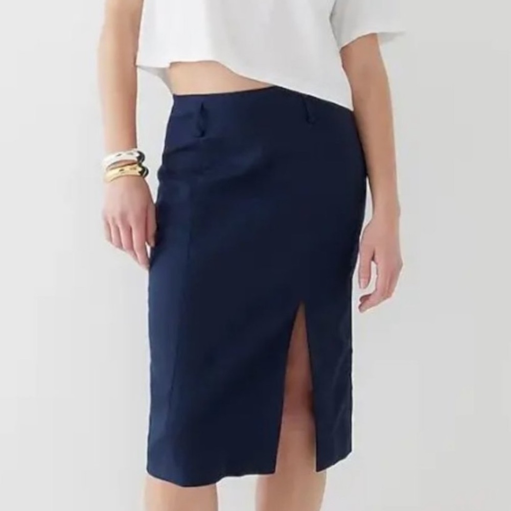 J crew 2 linen Pencil Skirt new